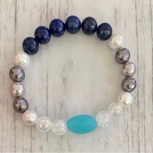 Womens beaded mixed stone bracelet